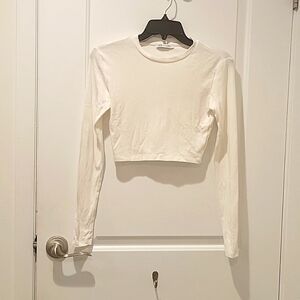 Zara cropped long sleeve basic top